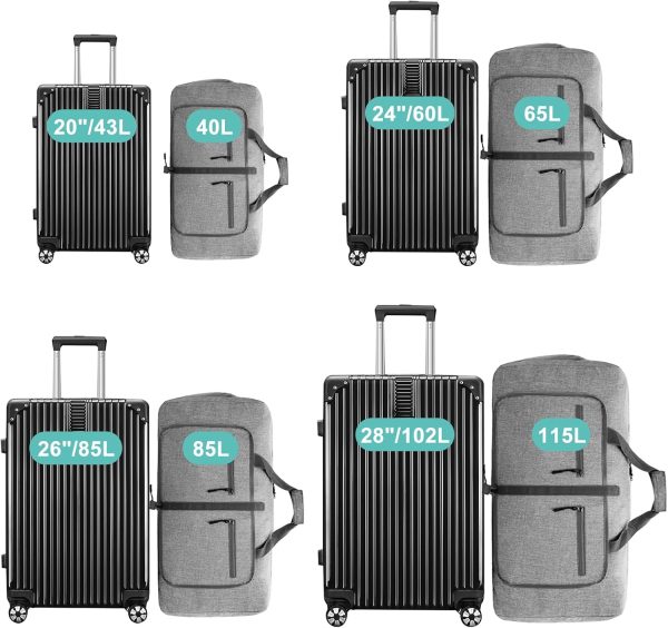 65L Travel Duffle Bag for Men Women - Foldable Duffel Bag with Shoes Compartment - Overnight Bags Waterproof & Tear Resistant(Gray)